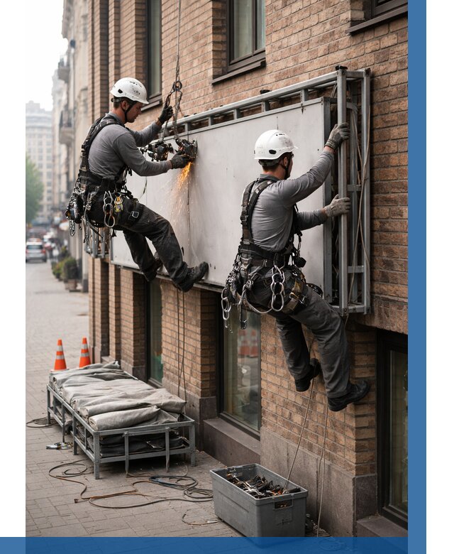 Демонтаж рекламной вывески в Кропоткине от 7058 р. | ВЫСОТНИК-Крп