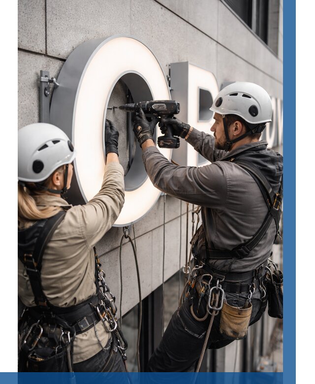 Монтаж световых букв в Кропоткине от 3258 р. под ключ ВЫСОТНИК-Крп