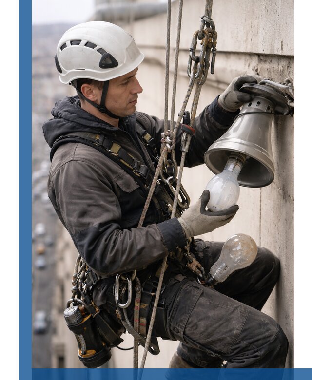 Замена ламп на высоте в Кропоткине профессионально и быстро