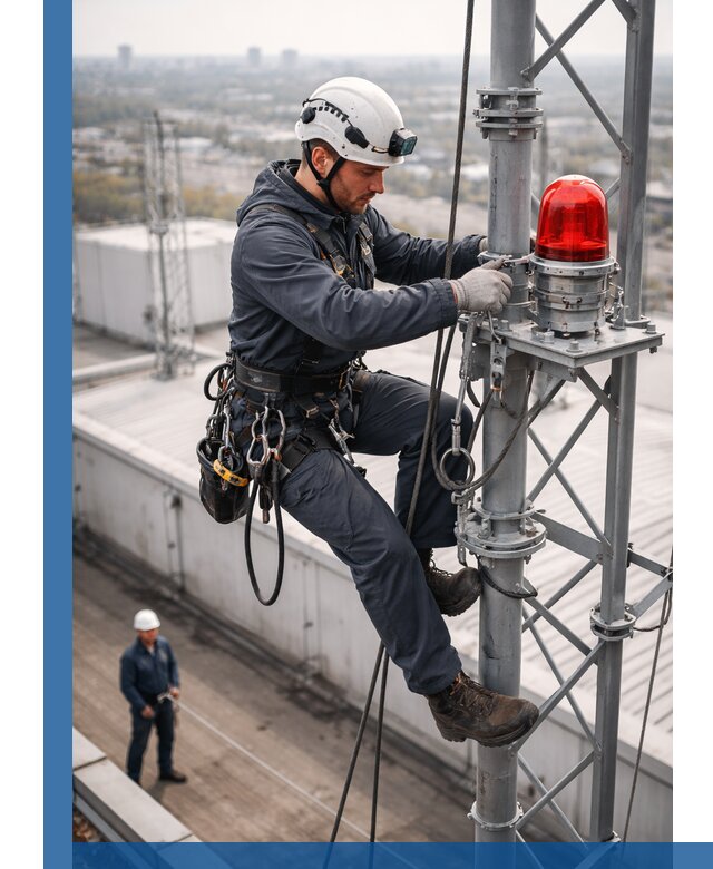 Монтаж заградительных огней и обслуживание объектов в Кропоткине