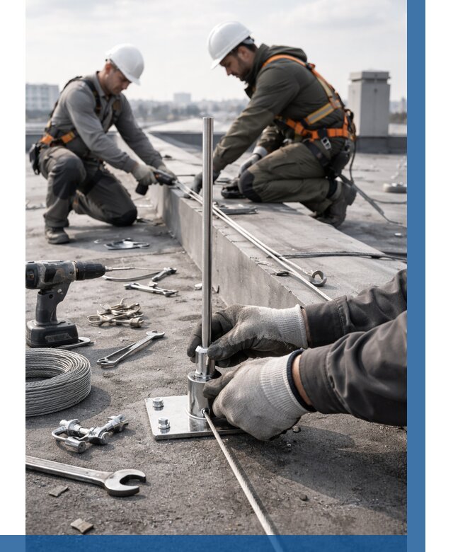 Монтаж молниезащиты на кровле в Кропоткине цена от 27148 р. | ВЫСОТНИК-Крп