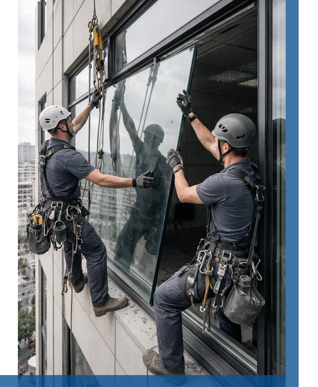 Замена стеклопакетов на высоте в Кропоткине от 5972 р. | ВЫСОТНИК-Крп