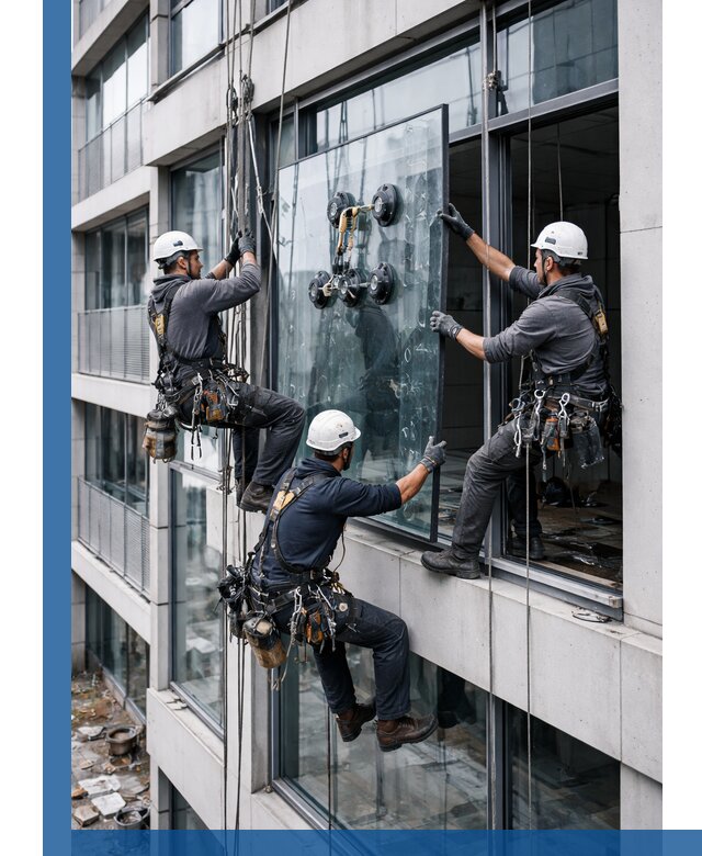 Фасадное остекление и монтаж витражей зданий в Кропоткине под ключ