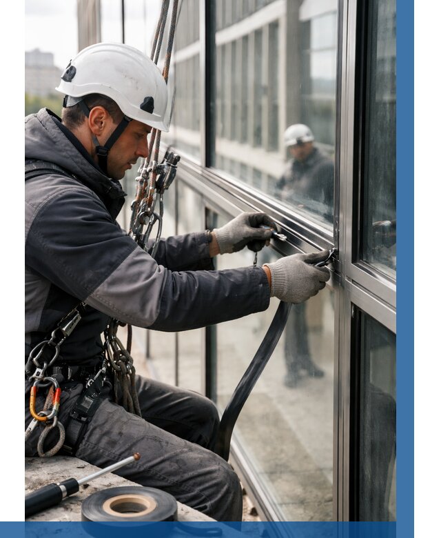 Ремонт витражных конструкций в Кропоткине от 3801 р. | ВЫСОТНИК-Крп