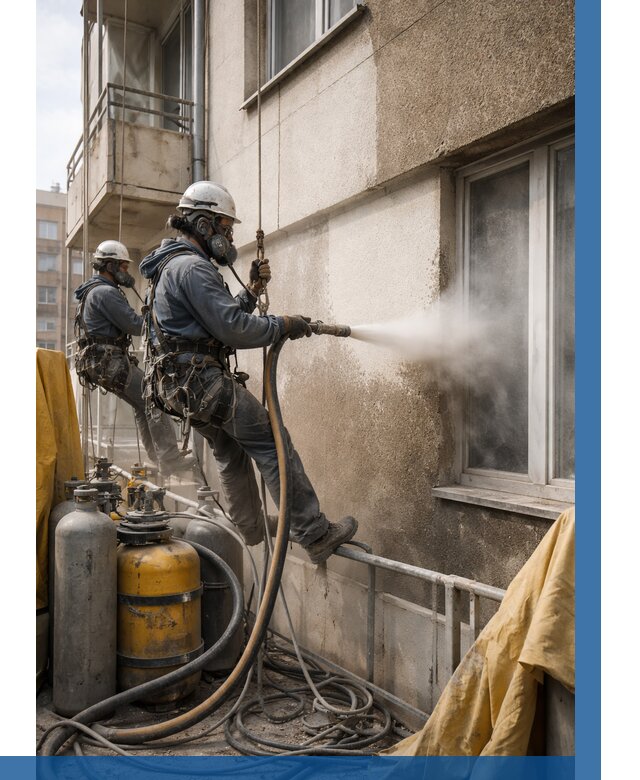 Пескоструйная очистка фасада в Кропоткине от 706 р. | ВЫСОТНИК-Крп