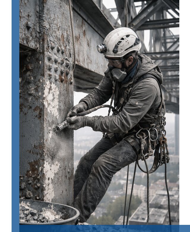 Удаление старой краски с металлических конструкций в Кропоткине