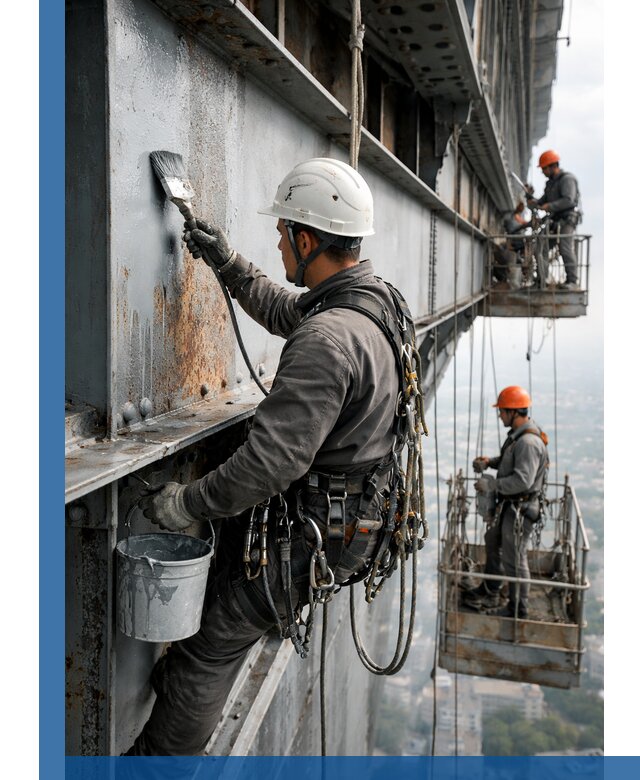 Покраска металлоконструкций на высоте в Кропоткине профессионально