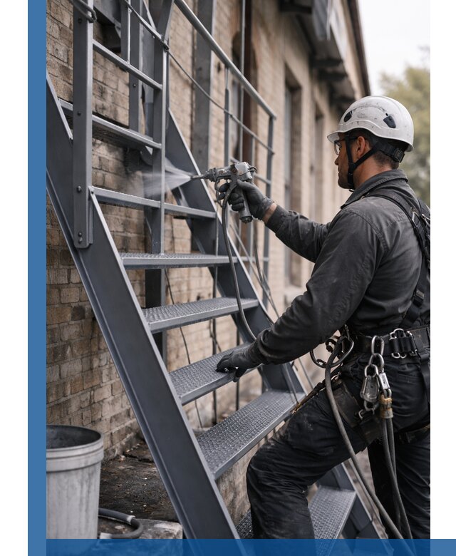 Покраска и антикоррозионная защита пожарных лестниц в Кропоткине