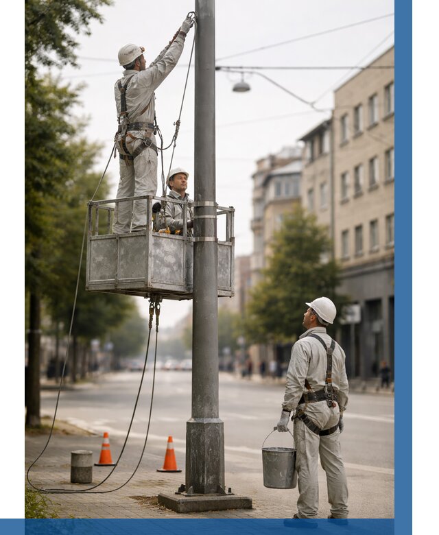Покраска опор освещения в Кропоткине от 5430 р. | ВЫСОТНИК-Крп