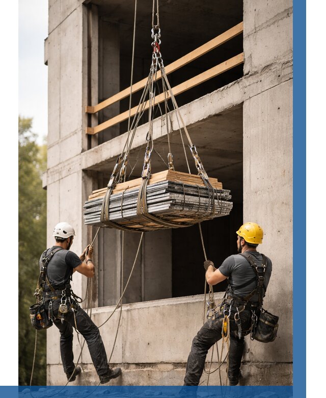 Подъем материала на этаж веревками в Кропоткине от 1629 р. | ВЫСОТНИК-Крп