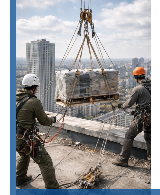 Подъем и монтаж крупногабаритных грузов на крышу в Кропоткине