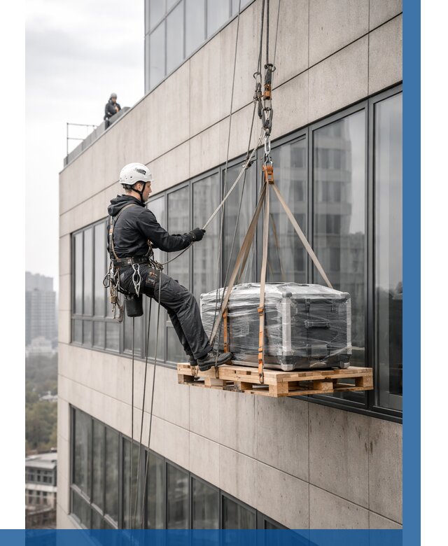 Спуск груза по фасаду в Кропоткине от 3801 р. | ВЫСОТНИК-Крп