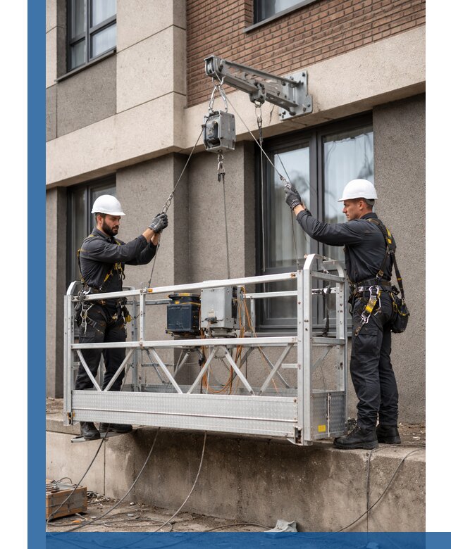 Монтаж и подъем фасадной люльки в Кропоткине с гарантией безопасности