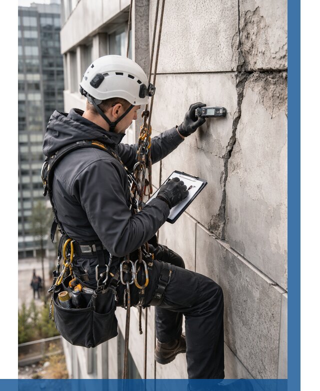 Обследование фасада альпинистами в Кропоткине от 130 р. | ВЫСОТНИК-Крп