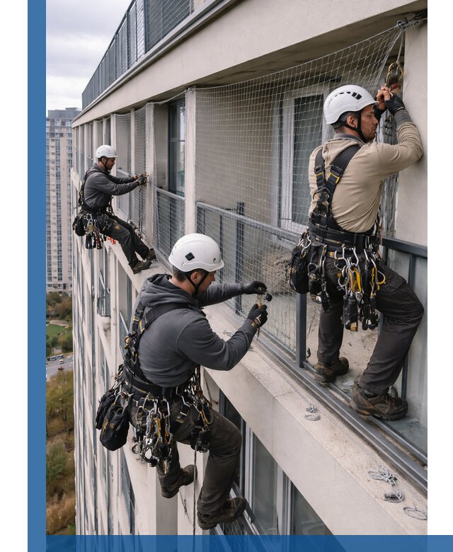 Профессиональный монтаж защитной сетки от птиц в Кропоткине